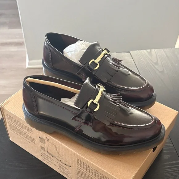 Dr. Martens Dark Brown Loafers with Gold Buckle - Picture 4 of 6